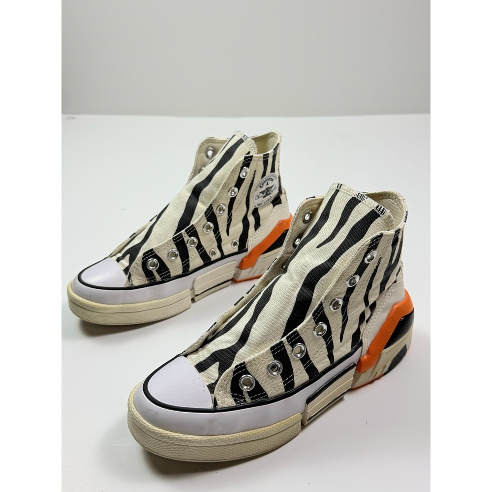 Converse Chuck Taylor Zebra Print High Top Sneakers Orange Black Womens 5.5